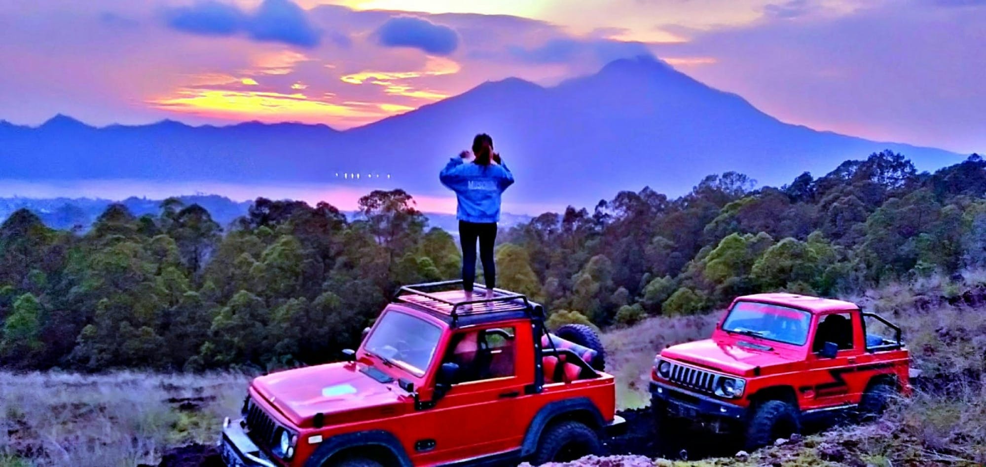 Visite privée en jeep du mont Batur avec petit-déjeuner au lever du soleil