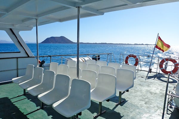 Round-trip ferry to Lobos Island with authorization from Corralejo