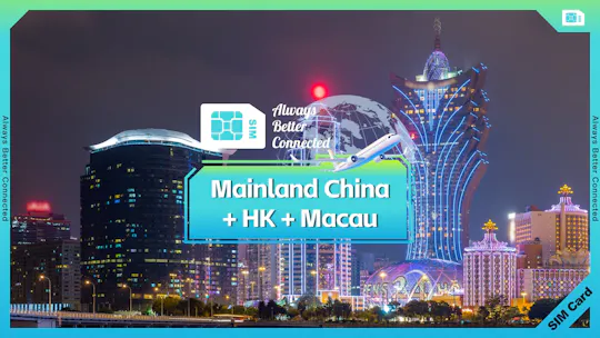 eSIM para viagens em Hong Kong, China Continental e Macau