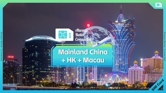 eSIM para viagens em Hong Kong, China Continental e Macau