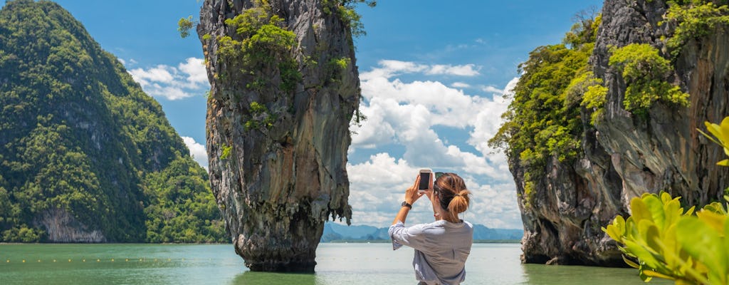 Ilha James Bond e Ilha Koh Panyi em lancha saindo de Phuket