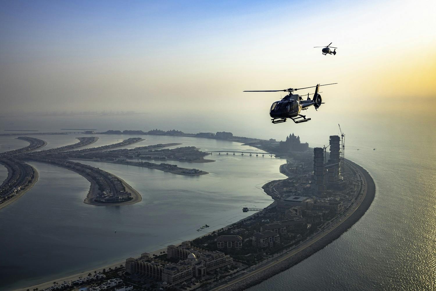 15 minuten leuke helikoptervlucht boven Dubai