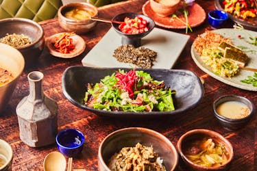 Seoul vegetarian Michelin food tour with royal palace and hanbok rent