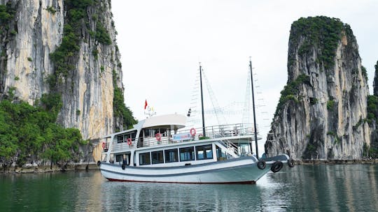 Crucero de día completo a la cueva sorpresa y la isla Titop desde Hanoi