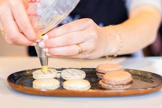 Aula de culinária de macaron francês na Galeries Lafayette