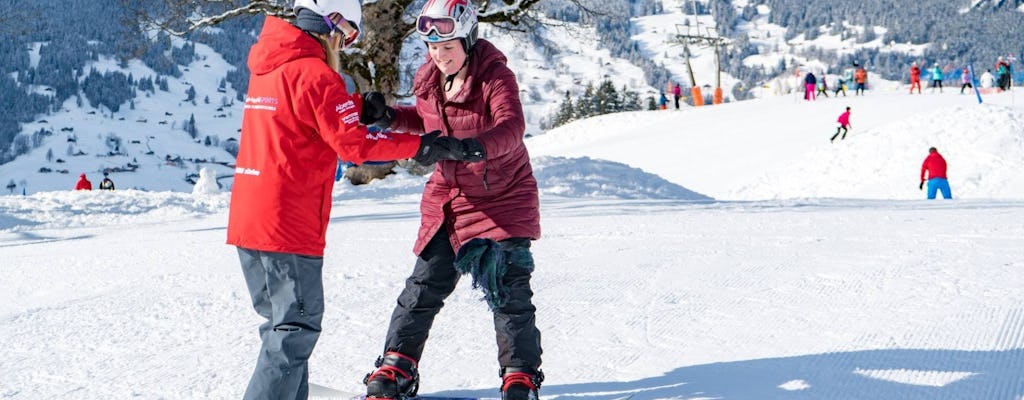 Paquete de snowboard para principiantes de 1 día en Grindelwald
