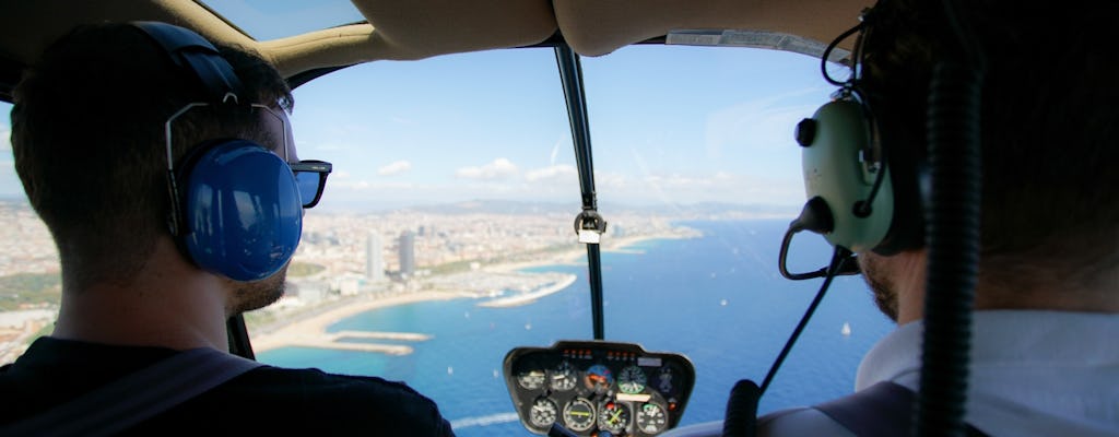 Helicopter Flight and Sailing Experience in Barcelona