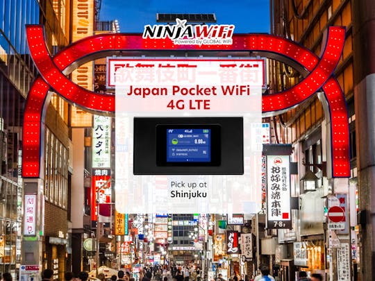 Mobiele wifi-verhuur in Japan, ophalen in Shinjuku Tokio