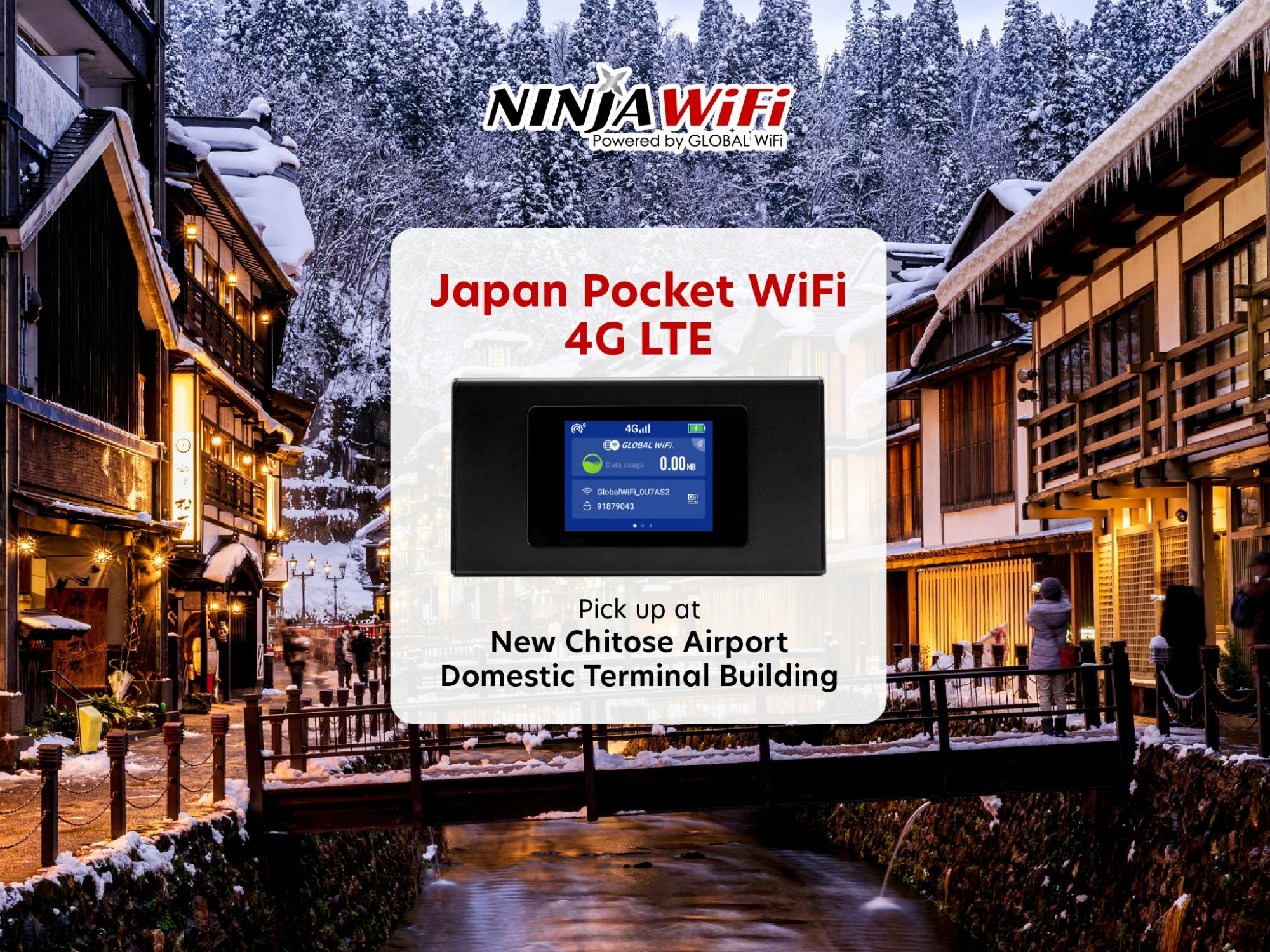 Wynajem mobilnego Wi-Fi – terminal krajowy na nowym lotnisku Chitose