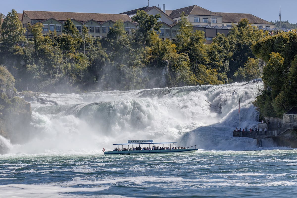 Rhine Falls viewed from the river, Switzerland