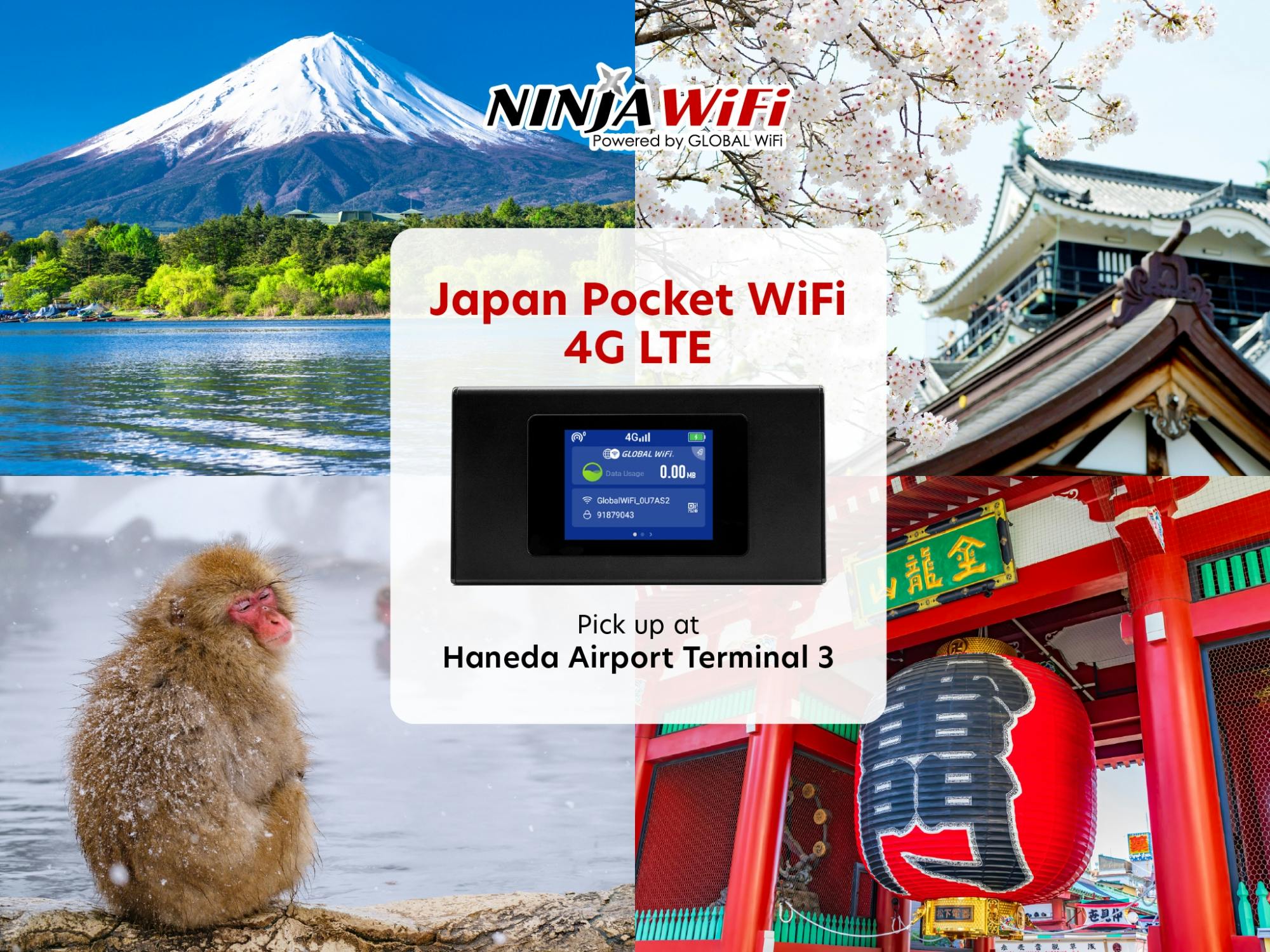 Pocket-WLAN-Verleih am Terminal 3 des Flughafens Haneda