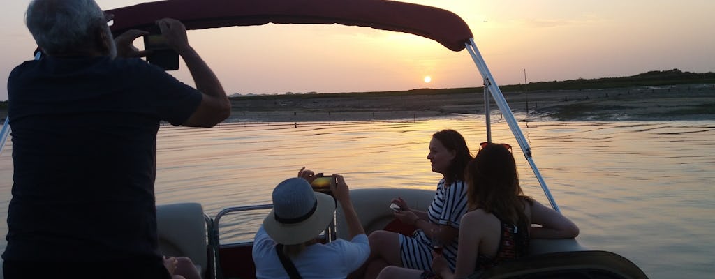Excursion en bateau d'une heure sur la Ria Formosa au coucher du soleil