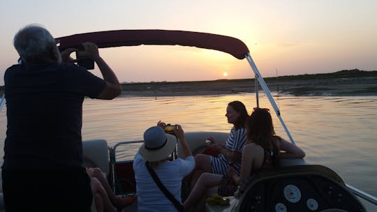 Excursion en bateau d'une heure sur la Ria Formosa au coucher du soleil