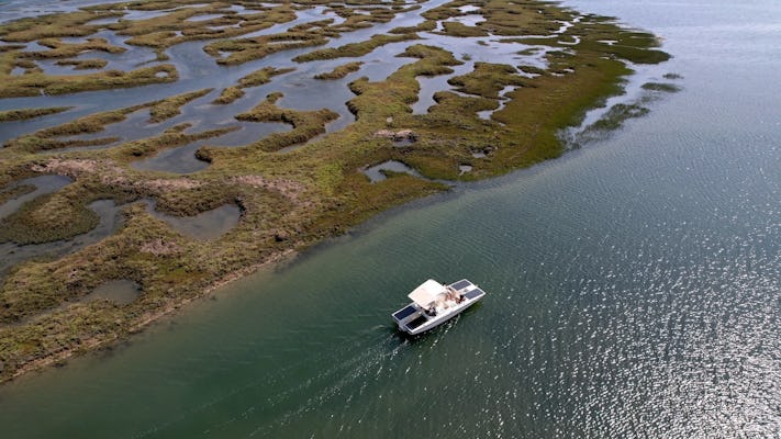 Gita in barca solare ecologica in Algarve a Ria Formosa da Faro