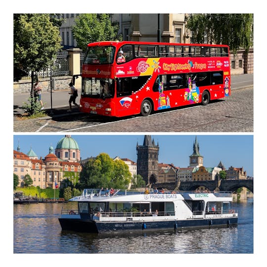 City Sightseeing hop-on hop-off bus tour of Prague with optional boat tour