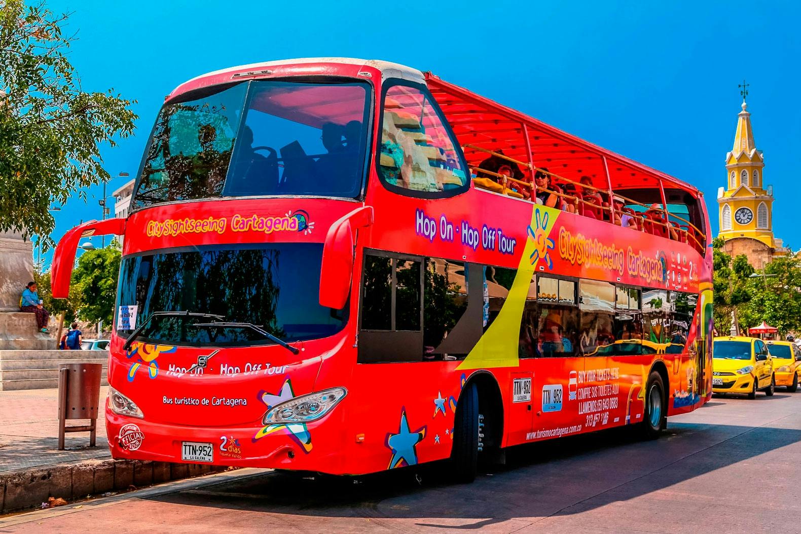 Excursão turística em ônibus panorâmico pela cidade de Cartagena