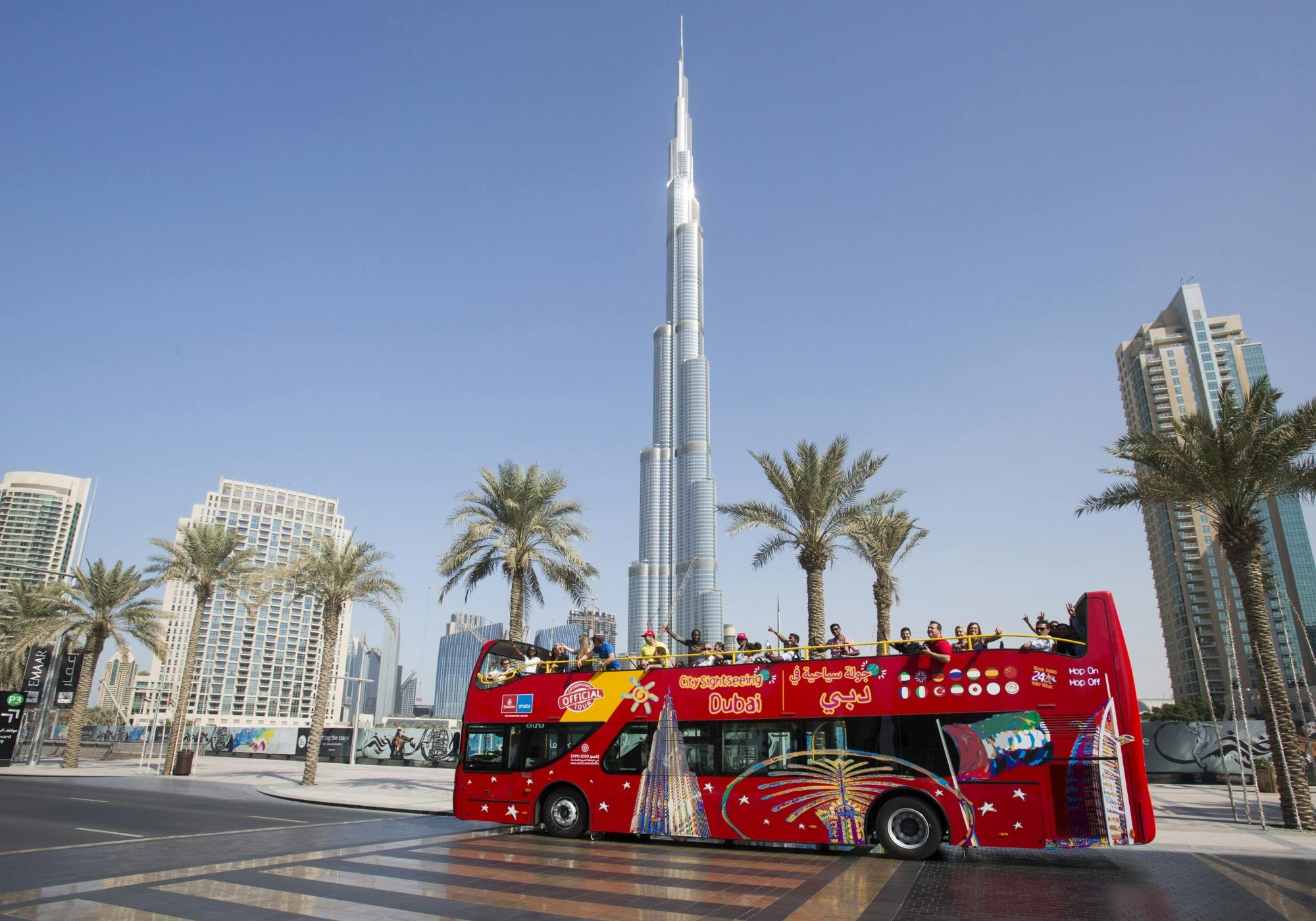 City Sightseeing hop-on hop-off bus tour door Dubai