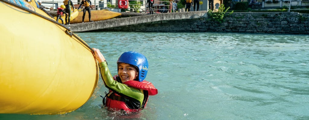 Experiência de rafting para famílias no Lago Brienz