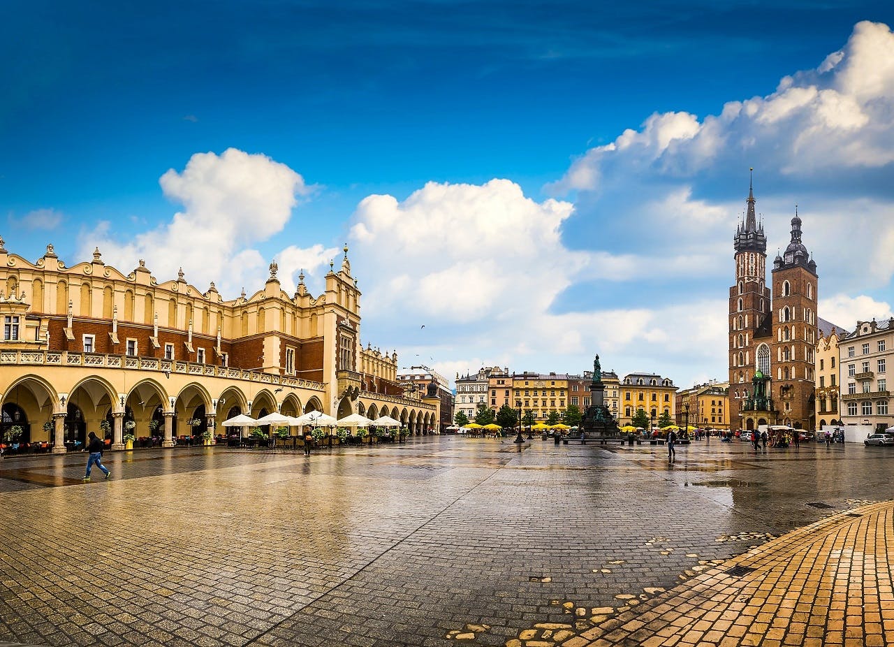 Krakowskie Stare Miasto od Podziemnego Muzeum do Bazyliki Mariackiej