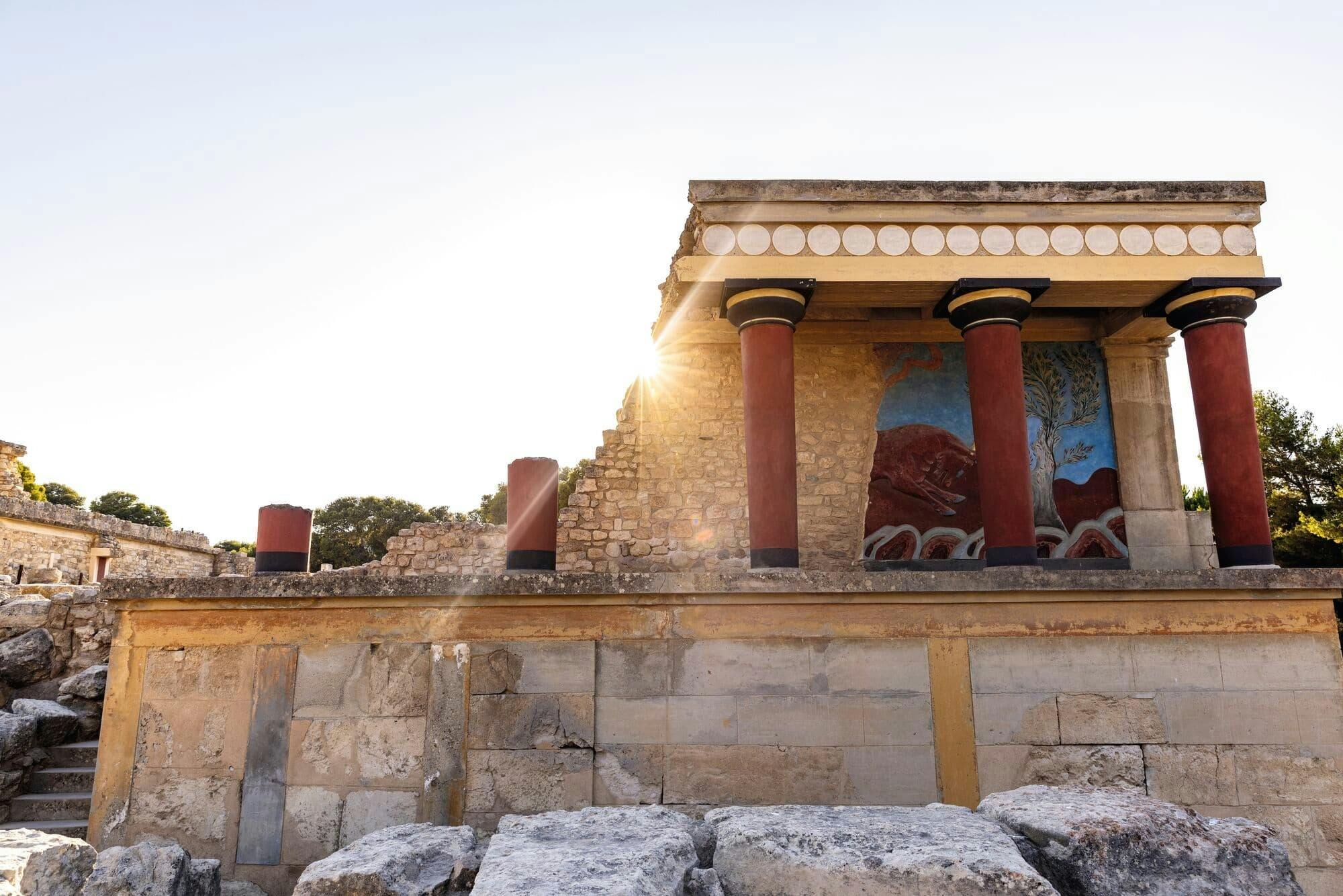 Visite guidée du palais de Cnossos et d'Héraklion avec transport