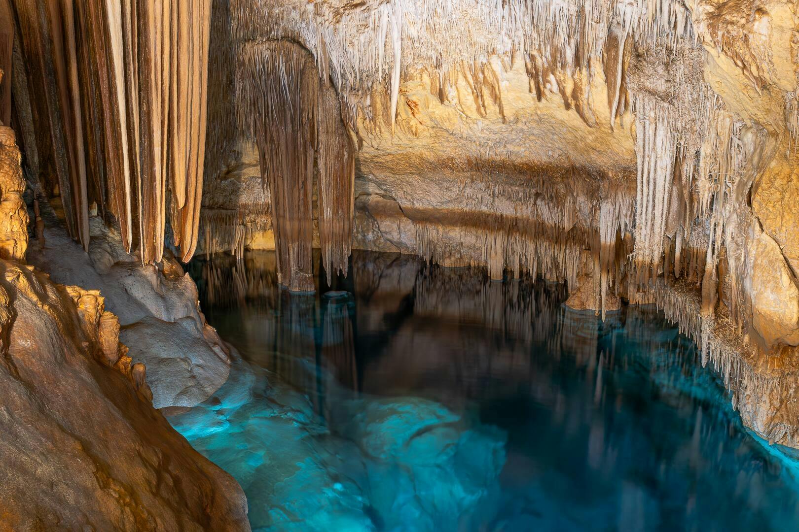 Visita guiada a las cuevas marinas Cova dels Coloms con aventura en la isla ecológica