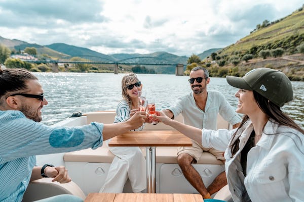 Esperienza di tour in barca solare sul Douro con degustazione di vini