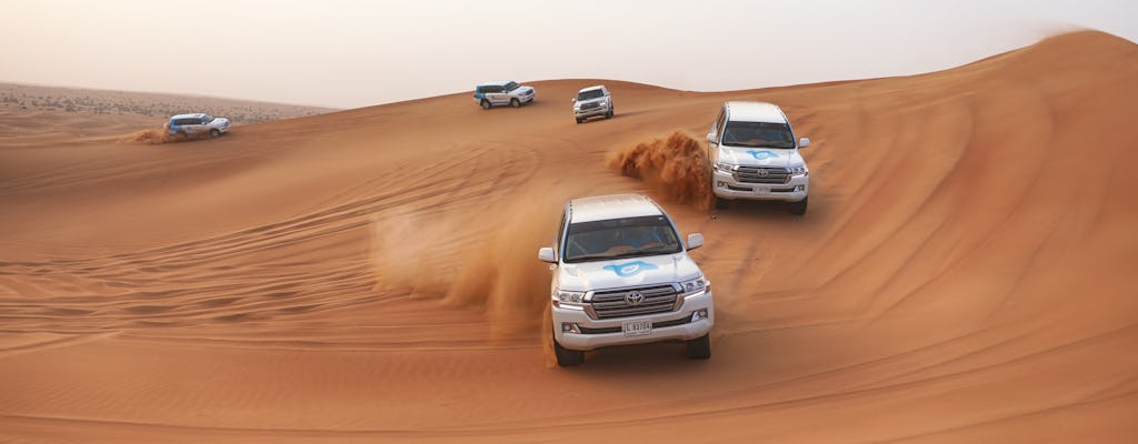 Safari matinal dans le désert de Dubaï avec dune bashing, sandboard, balade à dos de chameau