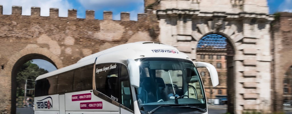 Bus transfer between Fiumicino airport and Rome city center