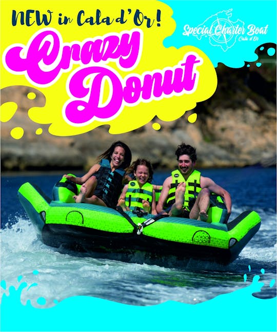 Crazy Donut Boat-ervaring in Cala Dor
