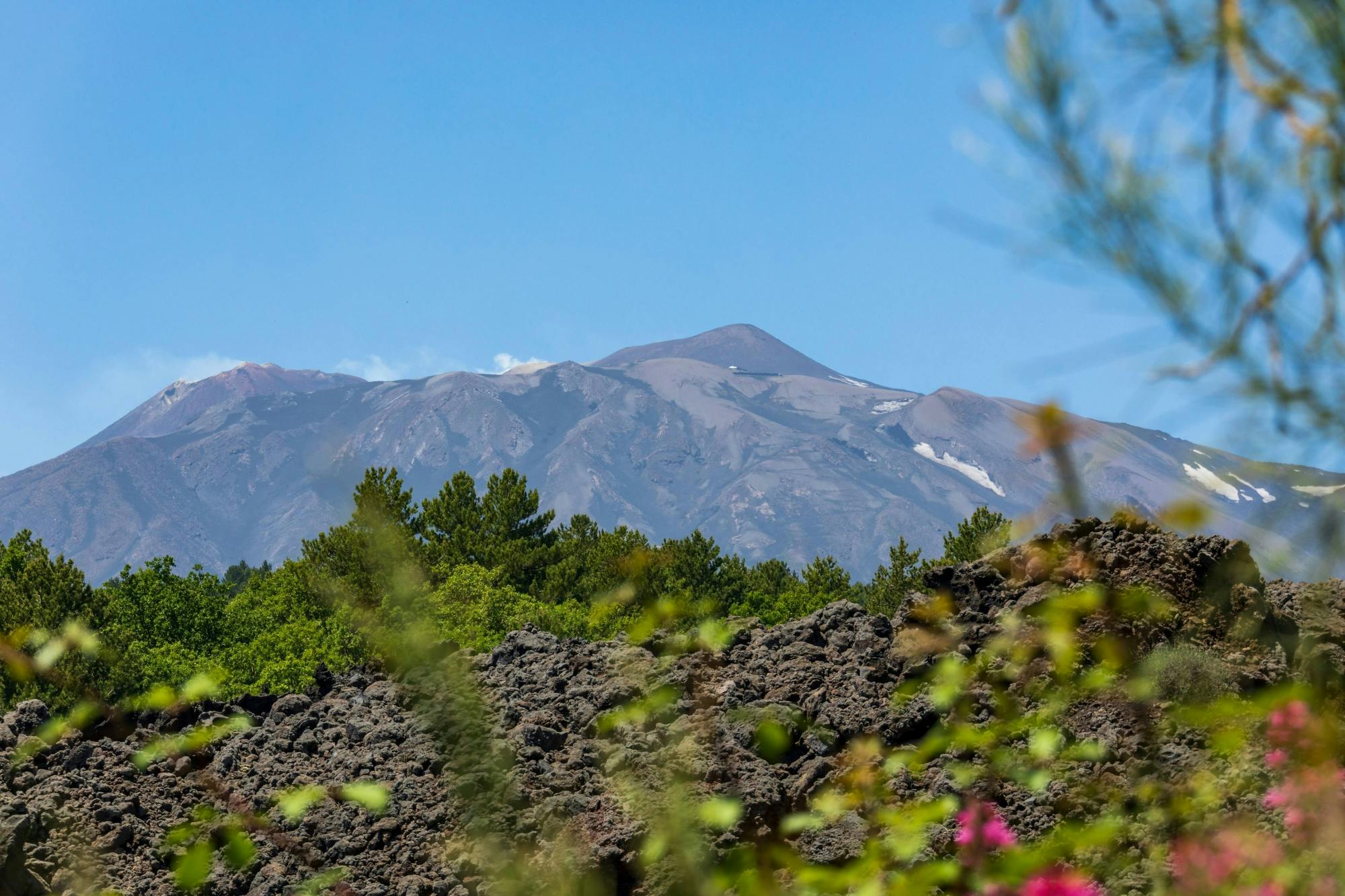 Taormina og Mount Etna på 1900 meters høyde