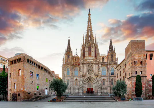Kathedraal vanaf Barcelona Skip-The-Line Tour, Terras en Virtuele Ervaring