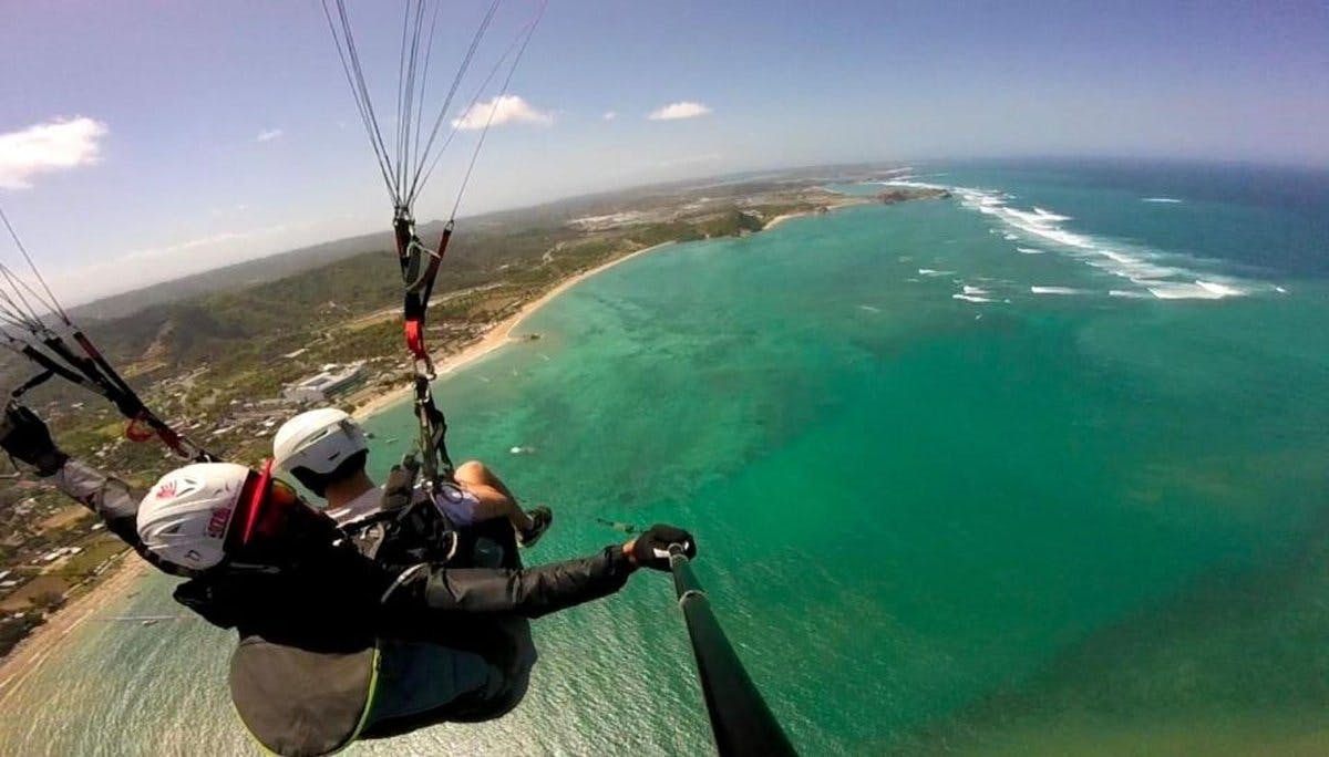 Tandem Paragliding with Pilot and Beach Tour in Lombok