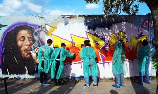 Graffitiworkshop in Mauerpark Berlijn