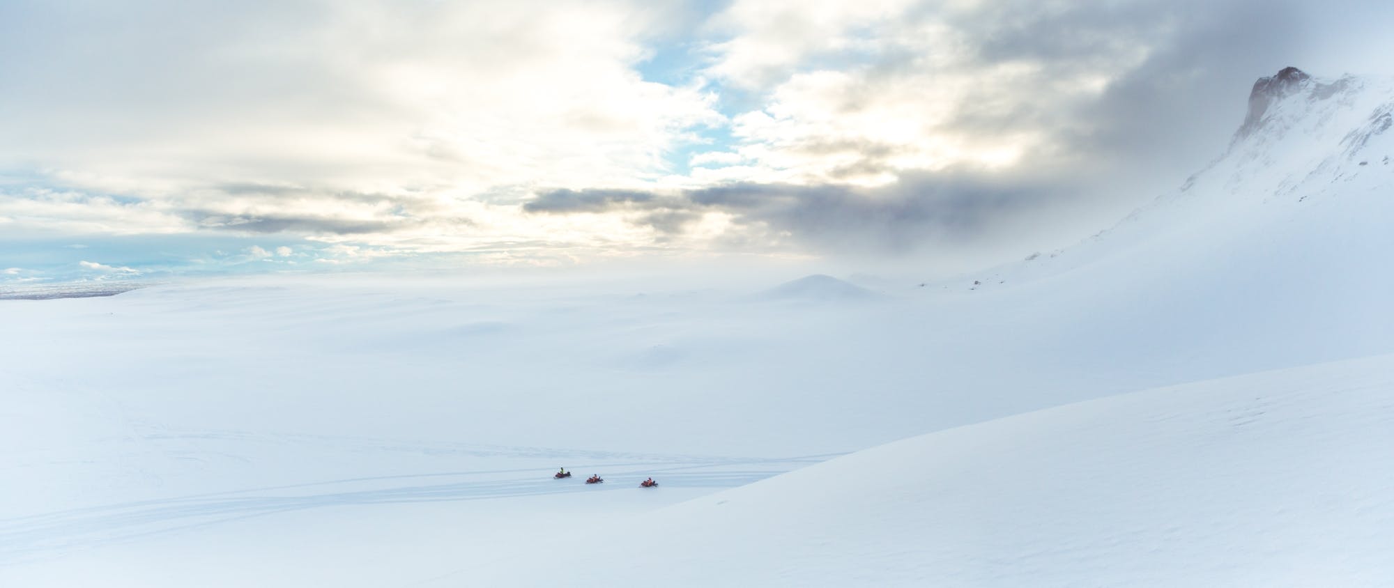 Langjökull glacier and ice tunnel snowmobile tour