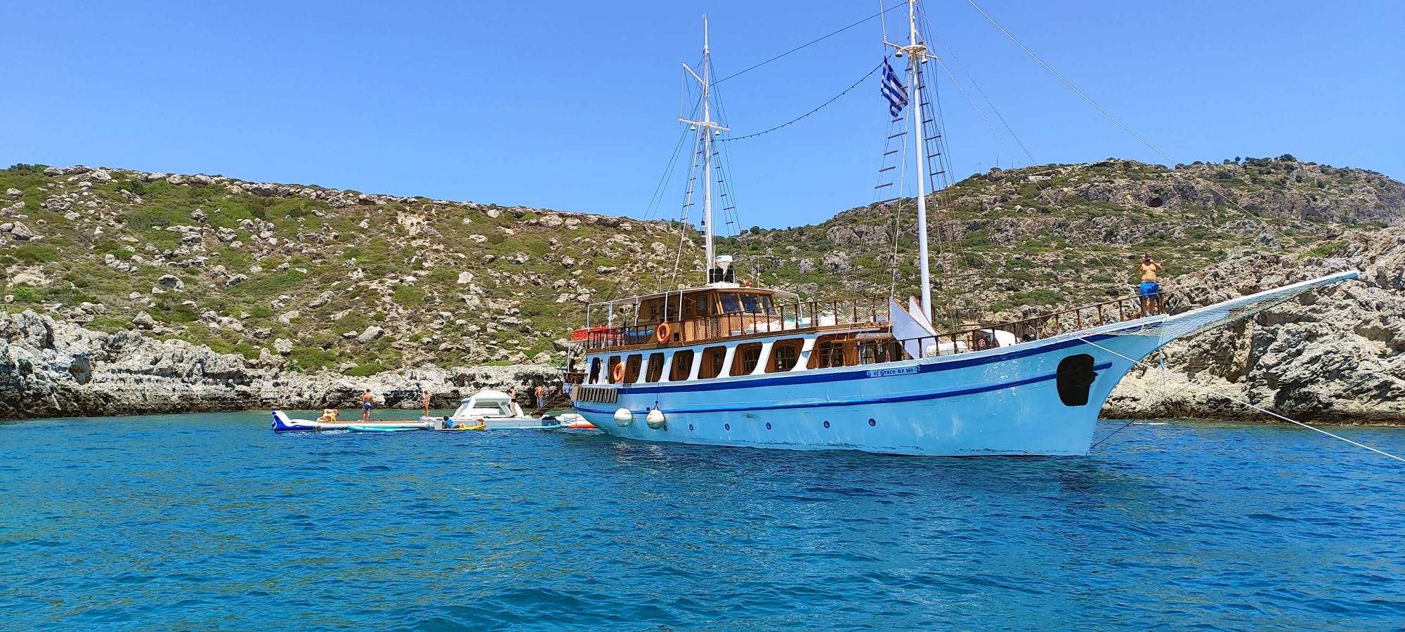 Excursion en bateau à Rhodes avec Fun Island et repas le midi