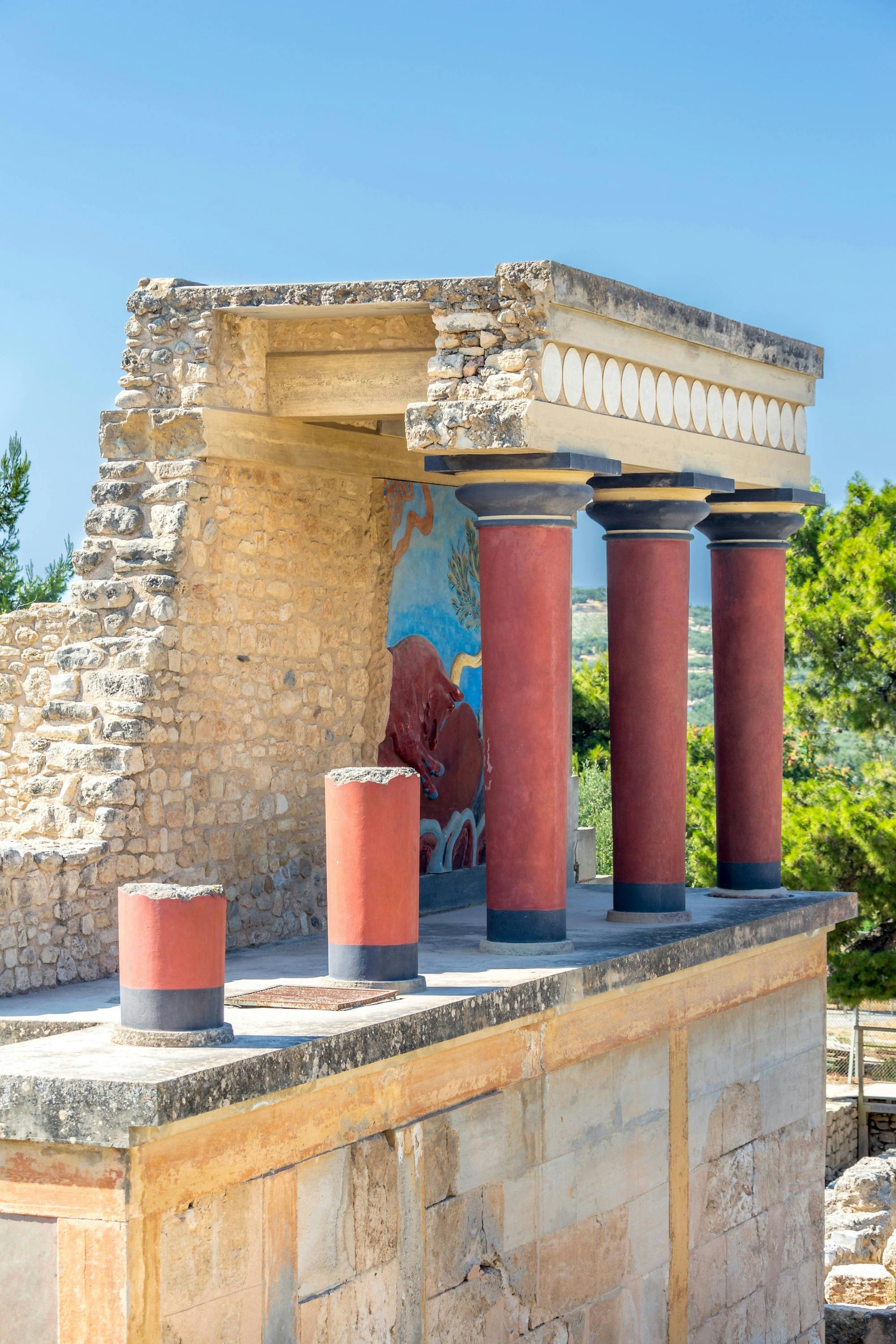 Palacio de Knossos y Heraklion desde Plakias