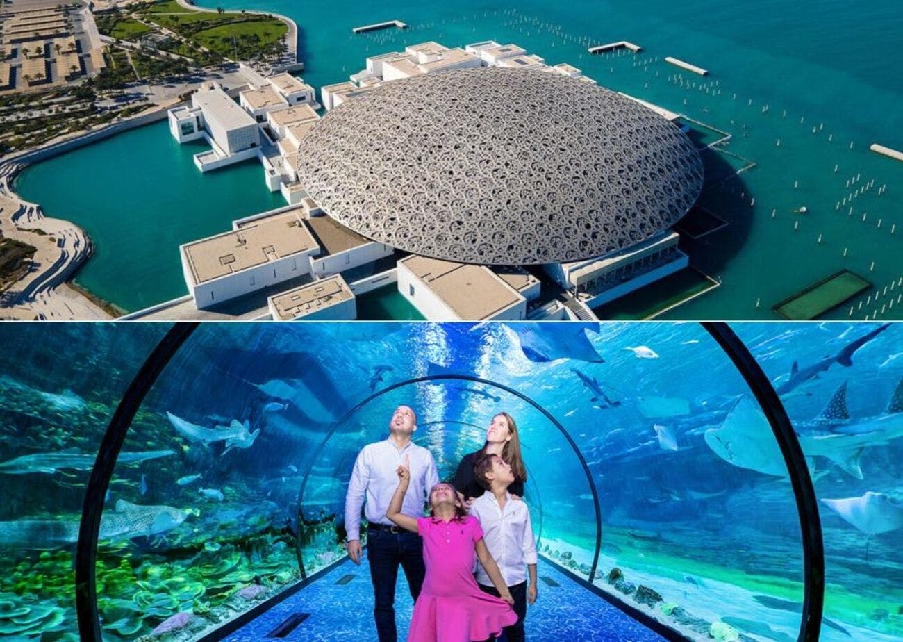 Louvre Abu Dhabi and National Aquarium + Welcome SIM & Tourist Shuttle