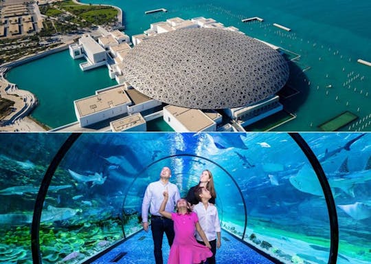 Louvre Abu Dhabi en Nationaal Aquarium + Welkomst-SIM & Toeristenshuttle