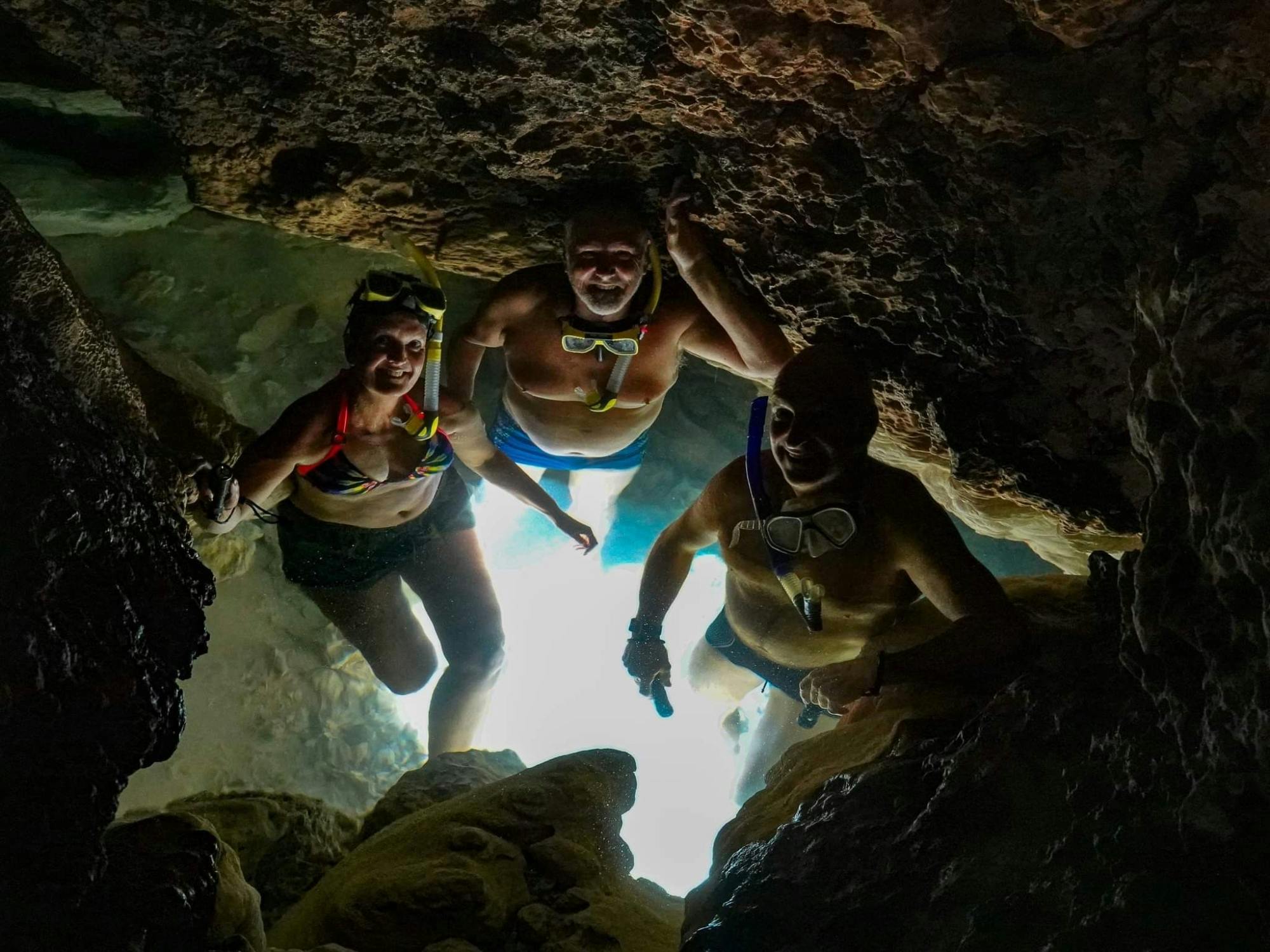 Passeio de caverna, escalada, mergulho com snorkel e exploração das joias subterrâneas escondidas de Bonaire