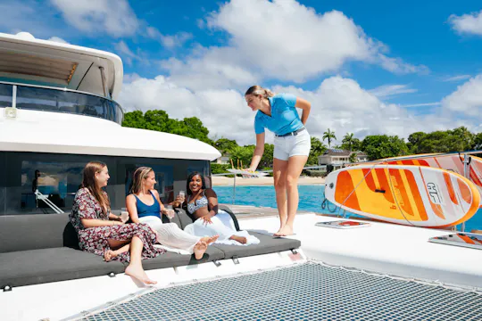 Luxury catamaran cruise on The Cat and the Fiddle - lunch tour