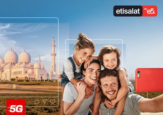 Dubai Airport 5G-4G toeristische SIM-eSIM-kaart voor de VAE
