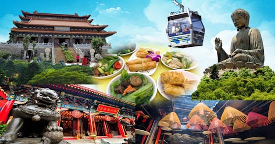 Lantau-kabelbaan en Big Buddha-rondleiding met lunch in Hong Kong