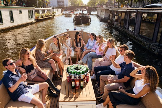 Amsterdam Canal Booze Cruise with Unlimited Drinks