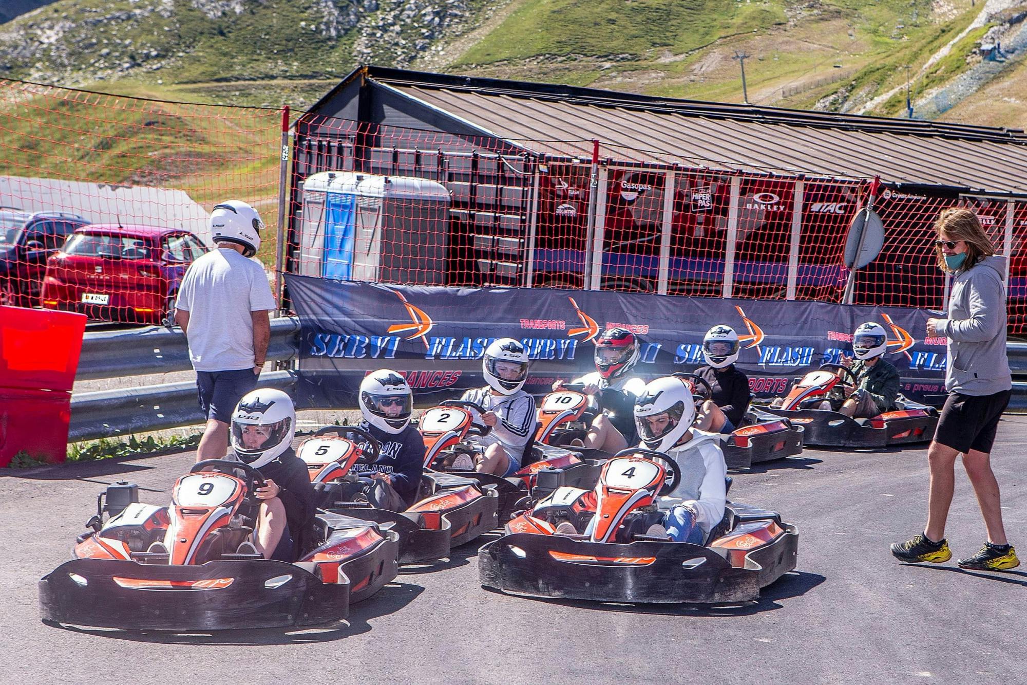 Karting or pit bike racing at Andorra Circuit