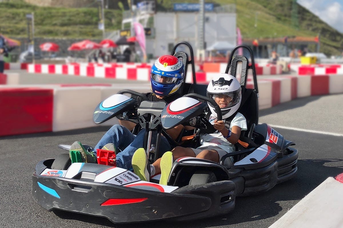 Karting or pit bike racing at Andorra Circuit