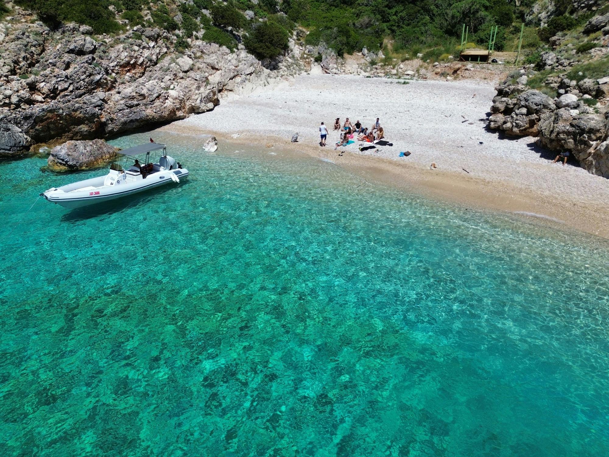 Bristani Bay speed boat tour with beach stops