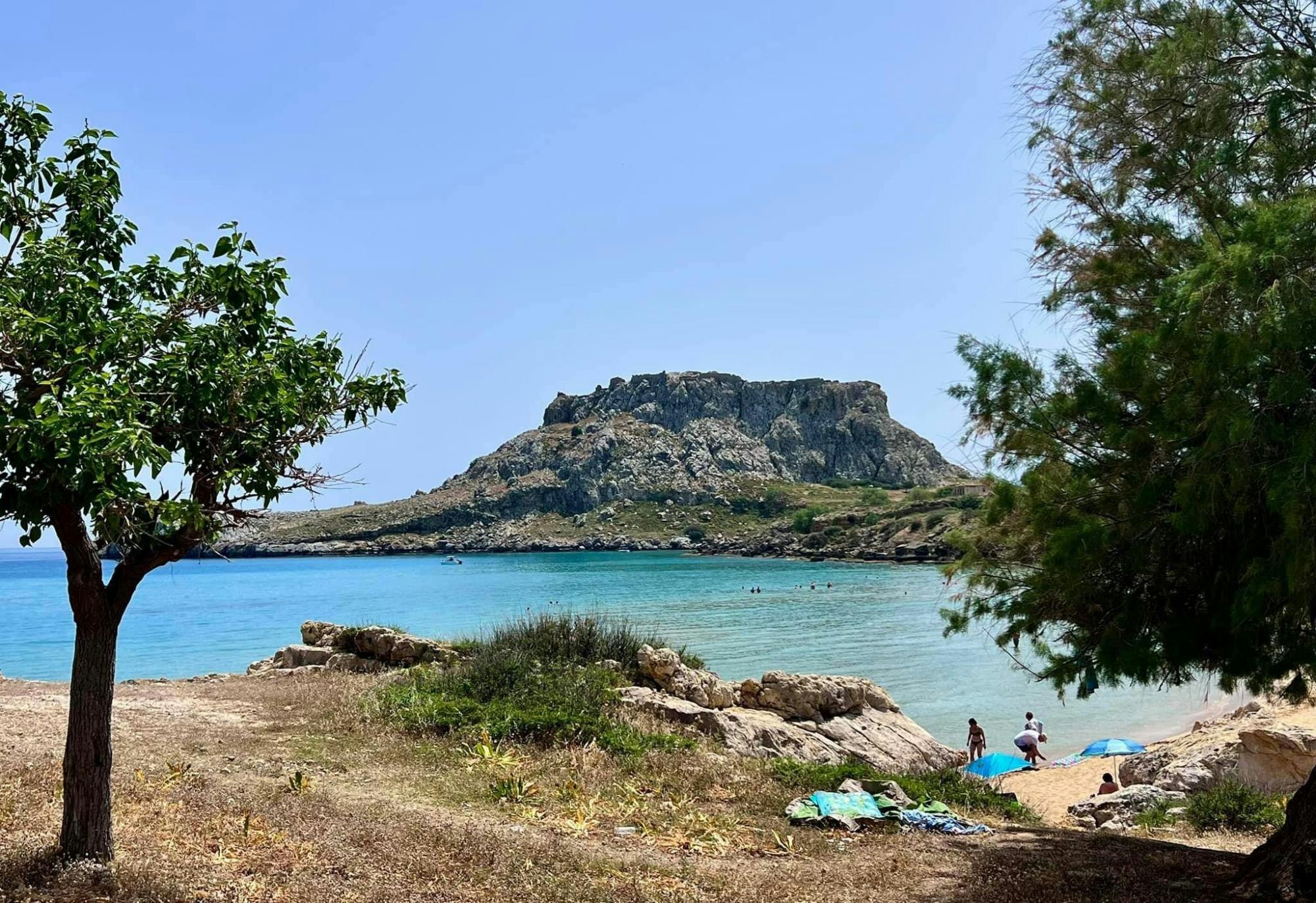 Boat Trip to Lindos with Swim Stops from Kolymbia Port