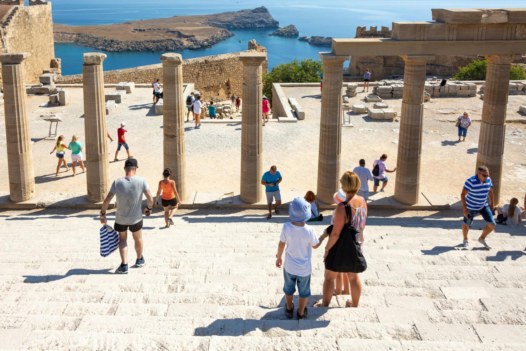 Boat Trip to Lindos with Swim Stops from Kolymbia Port