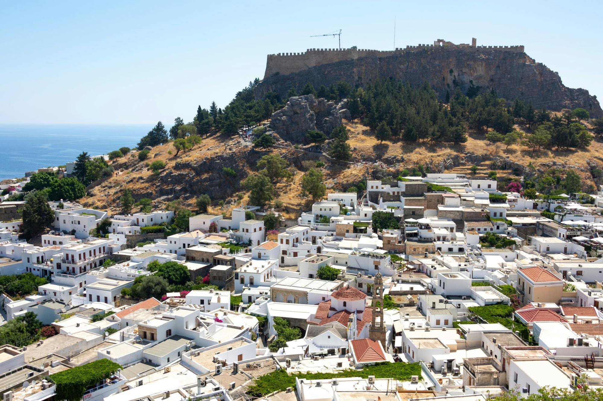 Boat Trip to Lindos with Swim Stops from Kolymbia Port