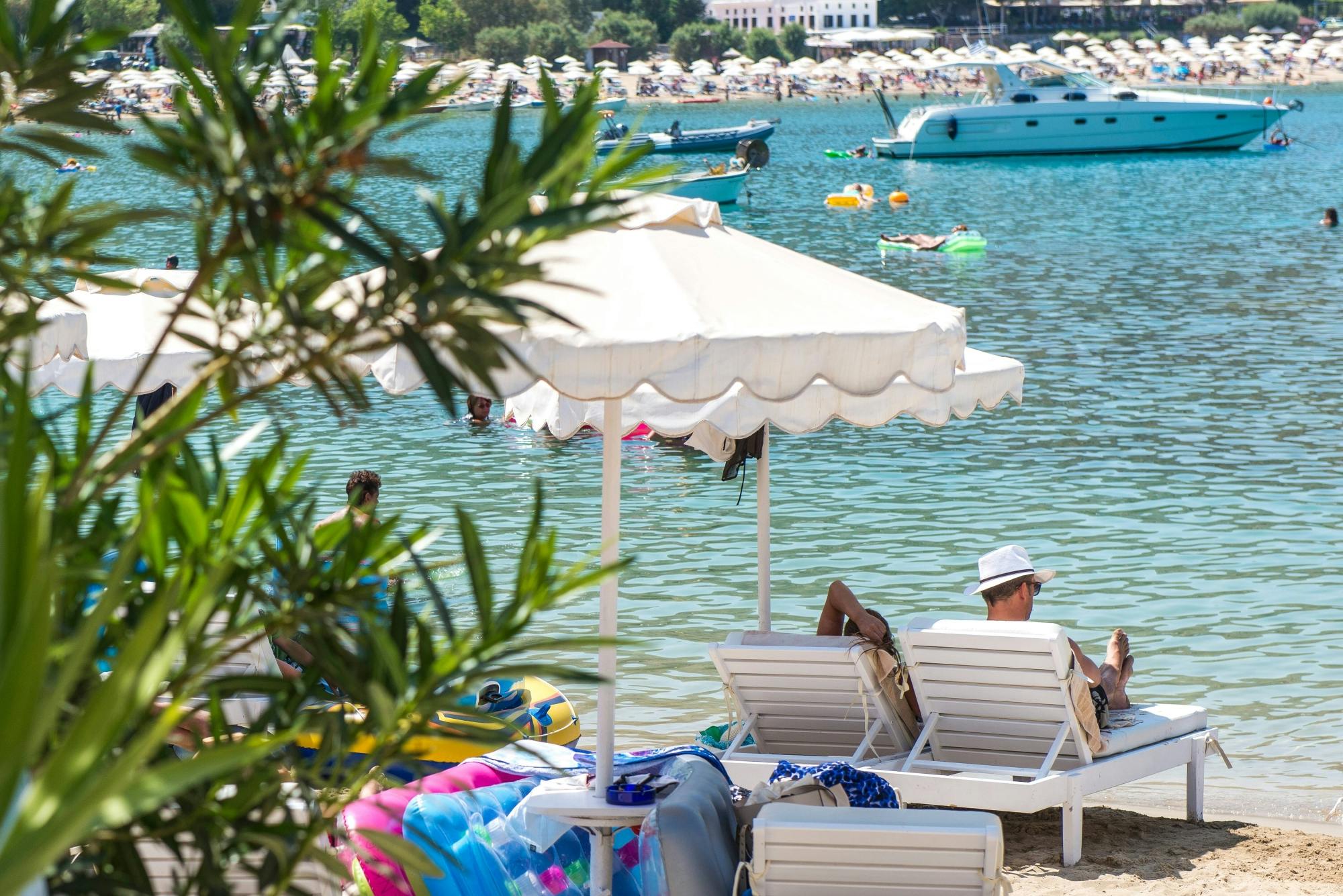 Boat Trip to Lindos with Swim Stops from Kolymbia Port